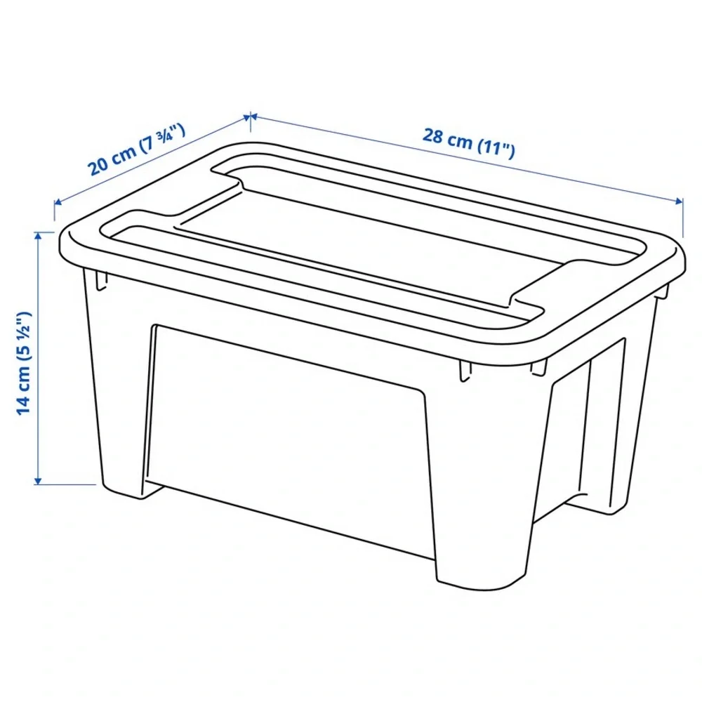 Bundle of 2 IKEA SAMLA Box with lid, 11x7 ¾x5 ½ 